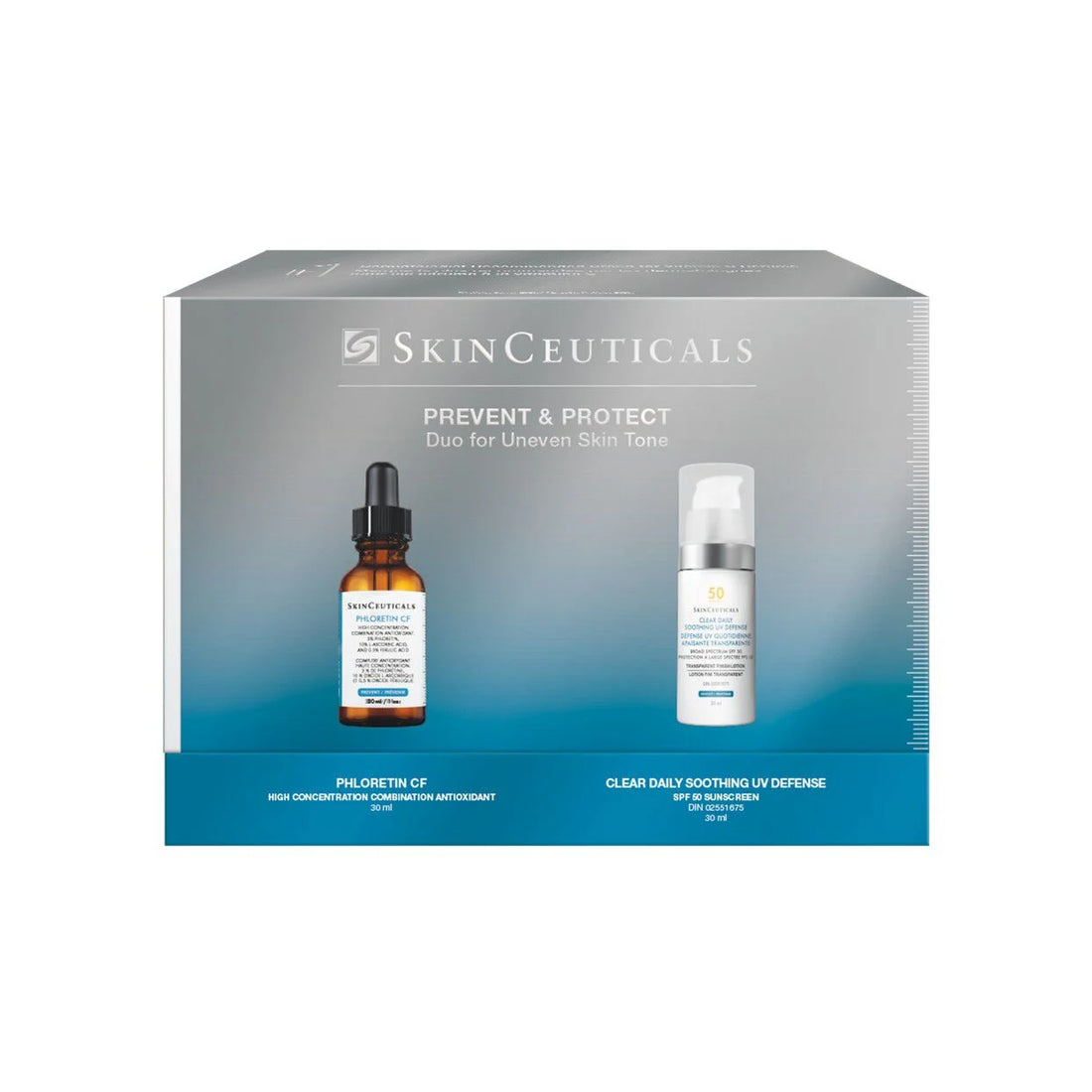SkinCeuticals Prevent + Protect Duo for Uneven Skin Tone (Phloretin CF/Clear Daily Soothing SPF 50)
